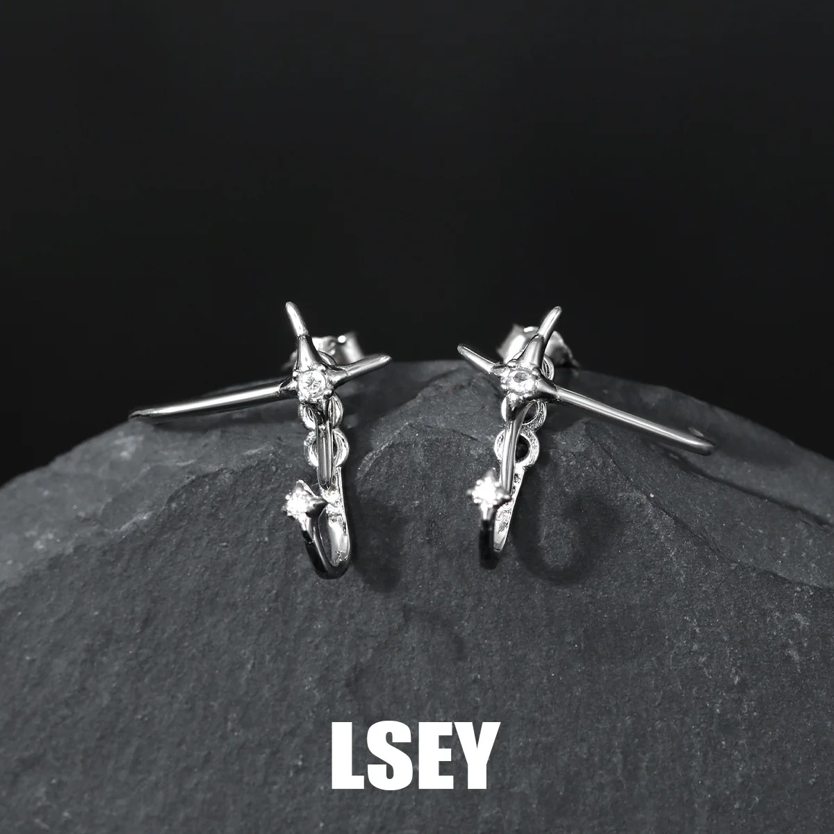Minimalist S925 Sterling Silver ?Starry CZ Stud Earrings For Women Engagement Daily Party Gift Fine Jewelry