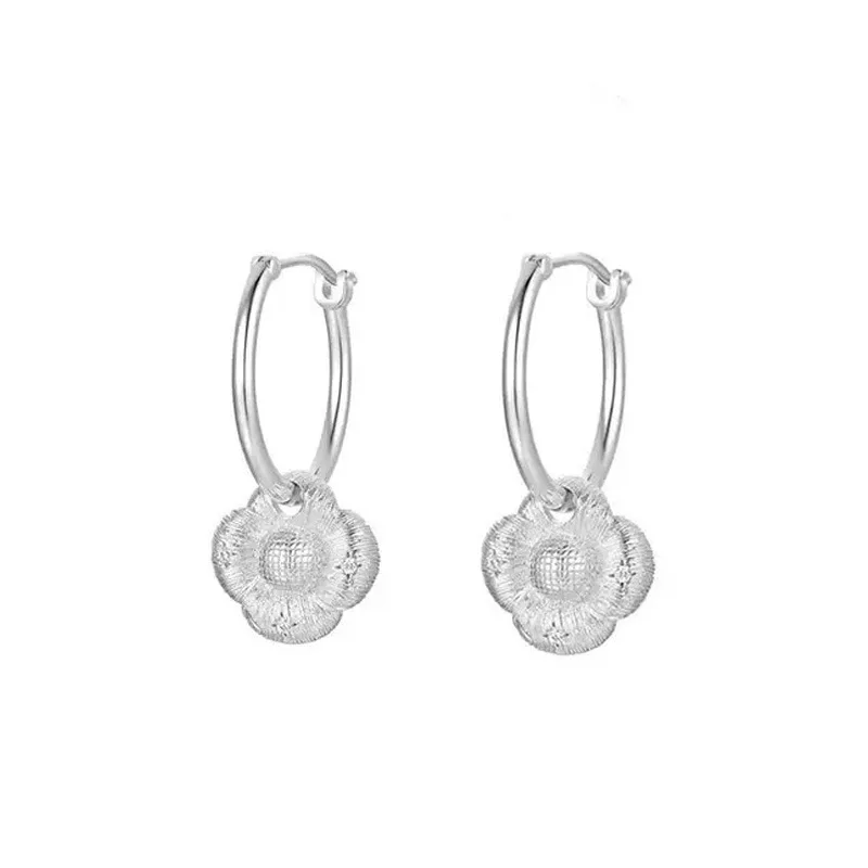 CHOZON S925 Solid Silver Floral Earrings Korean Vintage Wholesale Dainty Jewelry for Women - Image 5