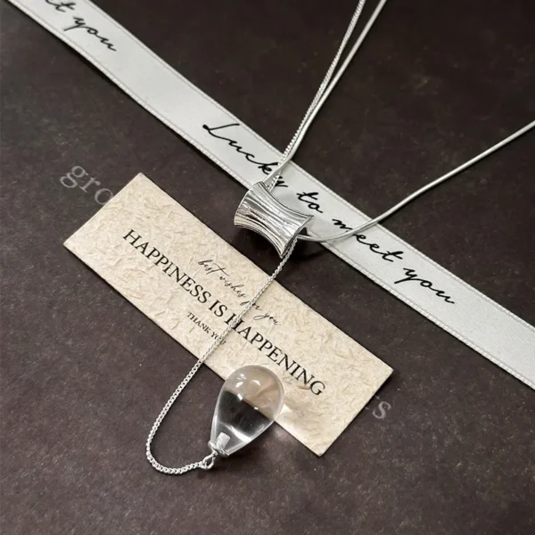 CHOZON S925 Silver Crystal Waist Pendant Necklace French Minimalist Wholesale Dainty Jewelry for Women