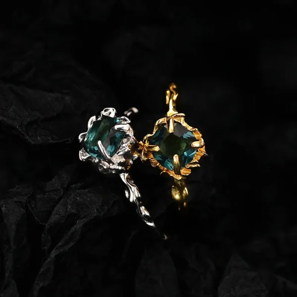 MLKENLY Stone Open Adjustable Ring 925 Sterling Silver Ring for Women Daily Wedding Bands Jewelry