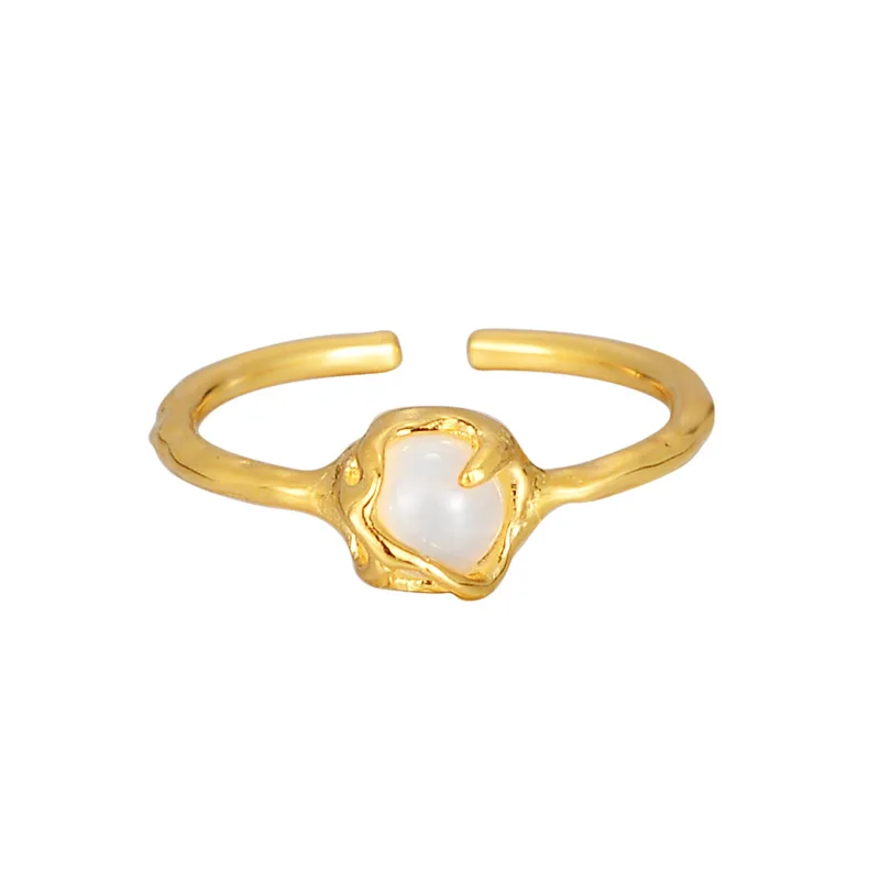 MLKENLY S925 Sterling Silver Stone Rings Classic Natural Agate Open Adjustable Index Finger Fashion Fine Jewelry - Image 5