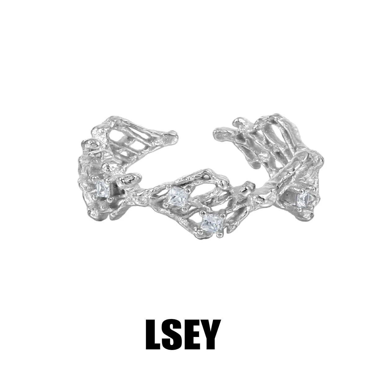 MLKENLY S925 sterling silver Weaving hollow ring?Japanese Original Single Hollow Ring Retro Simple Ring - Image 5