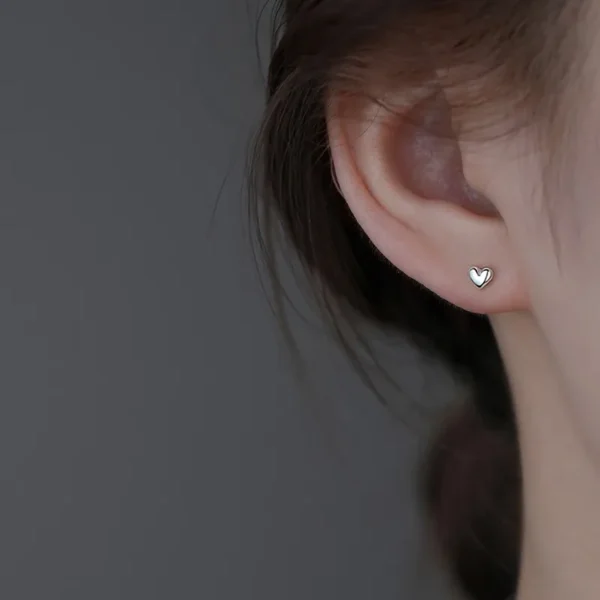 CHOZON 999 Solid Silver Heart Earrings 2024 New Arrival Hypoallergenic Wholesale Dainty Jewelry for Women