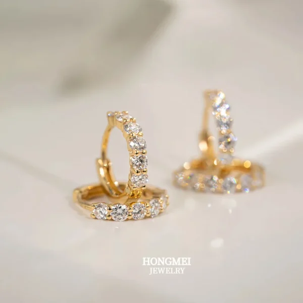 CHOZON S925 Silver 18K Gold Plated Row Zircon Ear Cuff French Minimalist Wholesale Dainty Jewelry for Women
