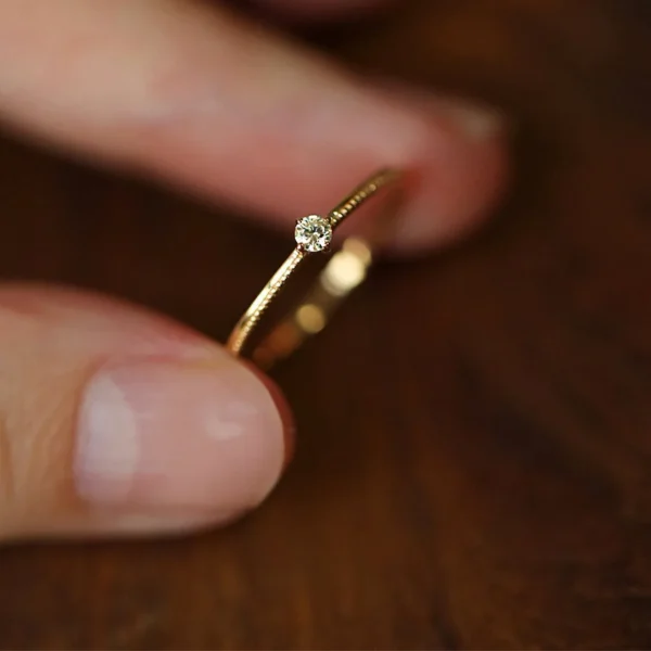 CHOZON S925 Silver 18K Gold Plated Mini Zircon Ring Four Prong Wholesale Dainty Jewelry for Women