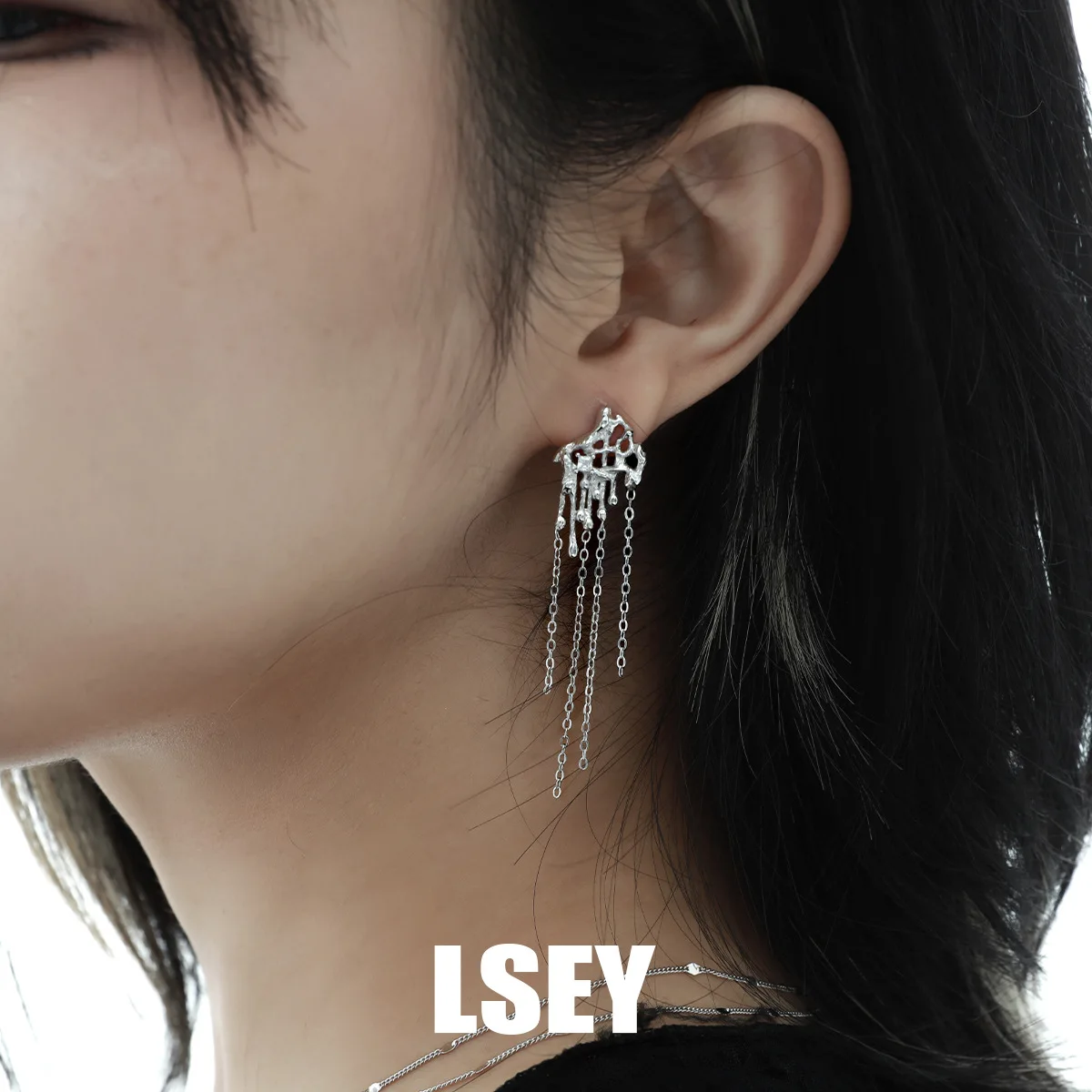 MLKENLY S925 sterling silver Weaving hollow tassel earrings Drop Earring Fashion Wedding Gift Jewelry - Image 2