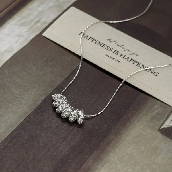 CHOZON S925 Silver Lava Pendant Necklace Korean Organic Texture Wholesale Dainty Jewelry for Women