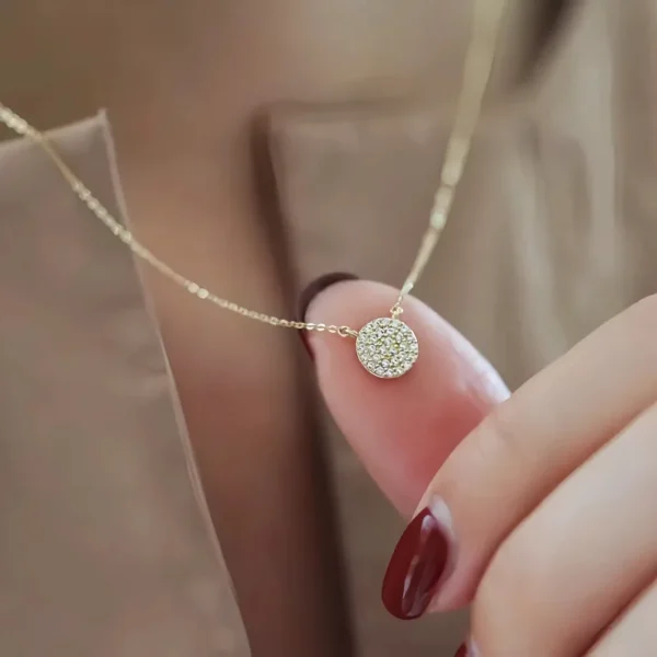 CHOZON S925 Silver 14K Gold Plated Celestial Pendant Necklace French Romantic Wholesale Dainty Jewelry for Women