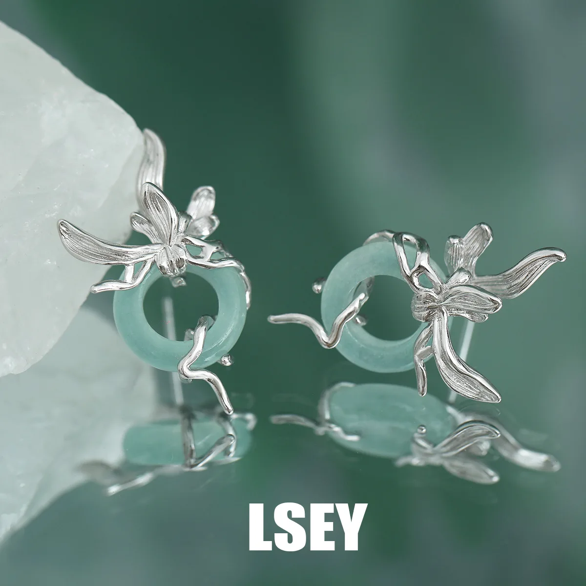 MLKENLY S925 sterling silver Orchid earrings high-end feeling earrings wholesale for women's silver jewelry