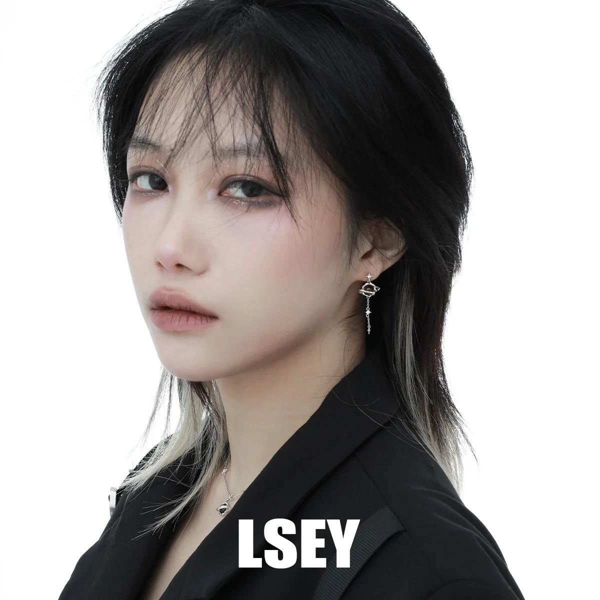 MLKENLY S925 Sterling Silver Individualized Ins Cool Style High End Versatile Saturn Tiger Eye Stone Earnail Female - Image 5
