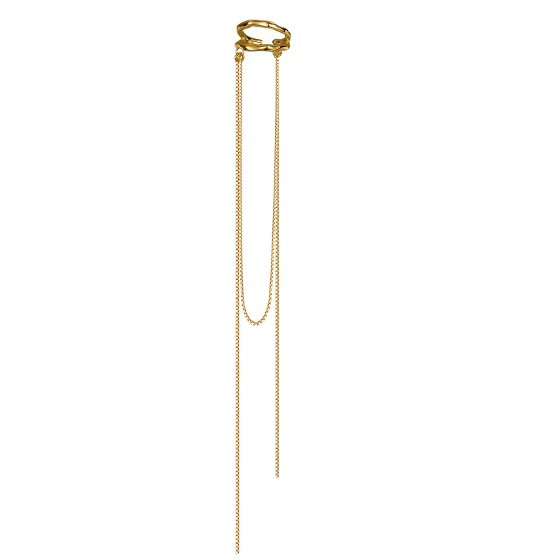 MLKENLY Fashionable temperament tassel ear clip wholesale S92 sterling silver niche chain ear bone clip women's high-end sense - Image 5