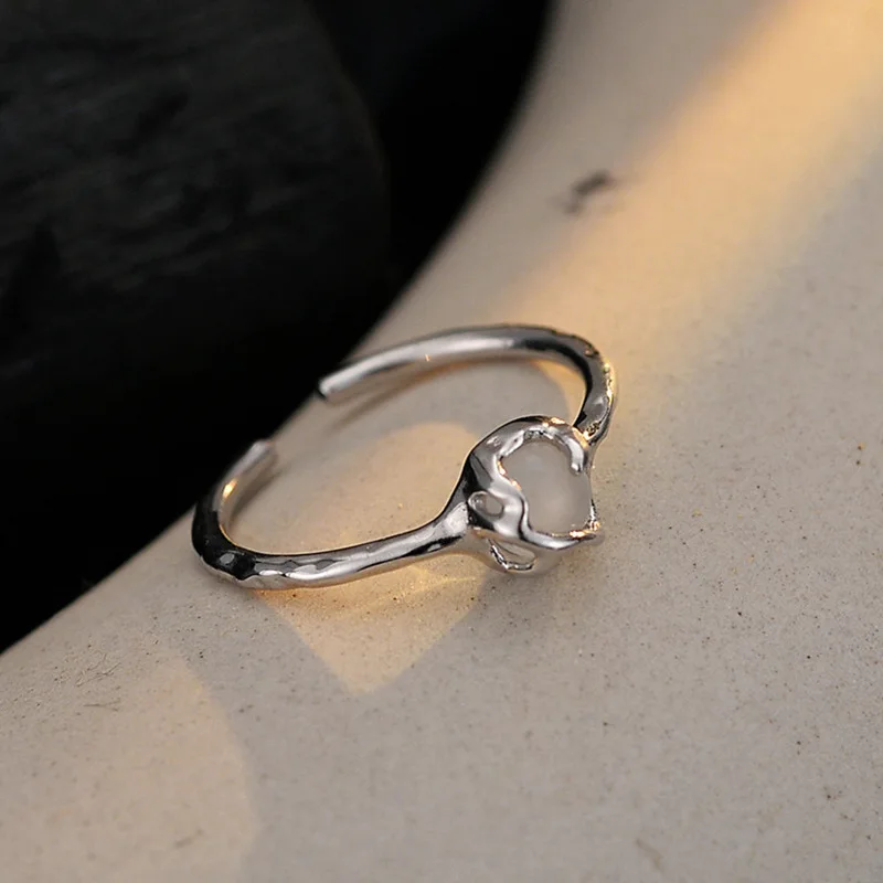 MLKENLY S925 Sterling Silver Stone Rings Classic Natural Agate Open Adjustable Index Finger Fashion Fine Jewelry - Image 4