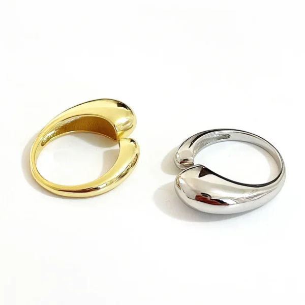 CHOZON 925 Solid Silver Abstract Drop Ring French Minimalist Wholesale Stacking Jewelry for Women