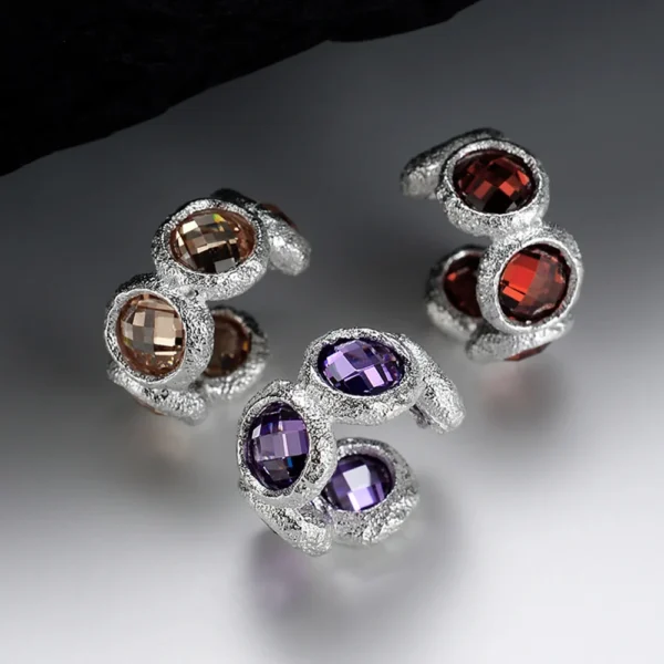 MLKENLY S925 sterling silver Inlaid zircon ear clip for female ins style without ear hole texture ear clip