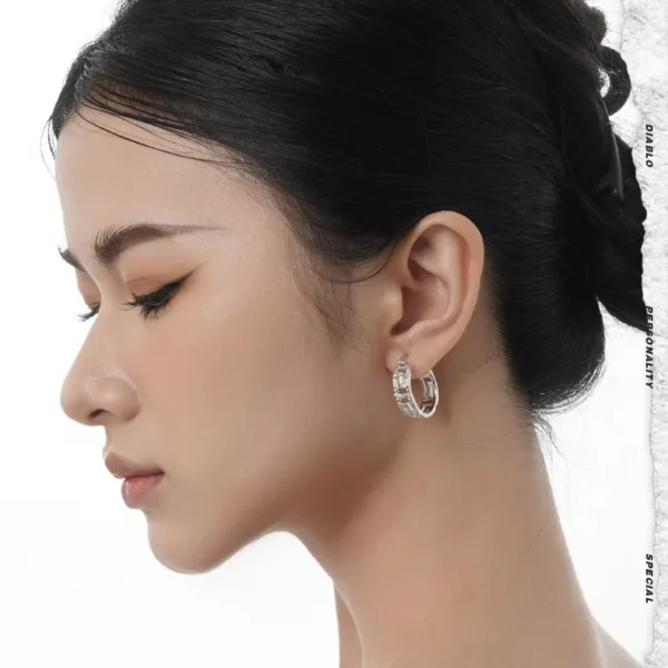 MLKENLY Designer Maze Hoop Earrings S925 Sterling Silver Luxury Huggie Earring For Women Jewelry Wholesale