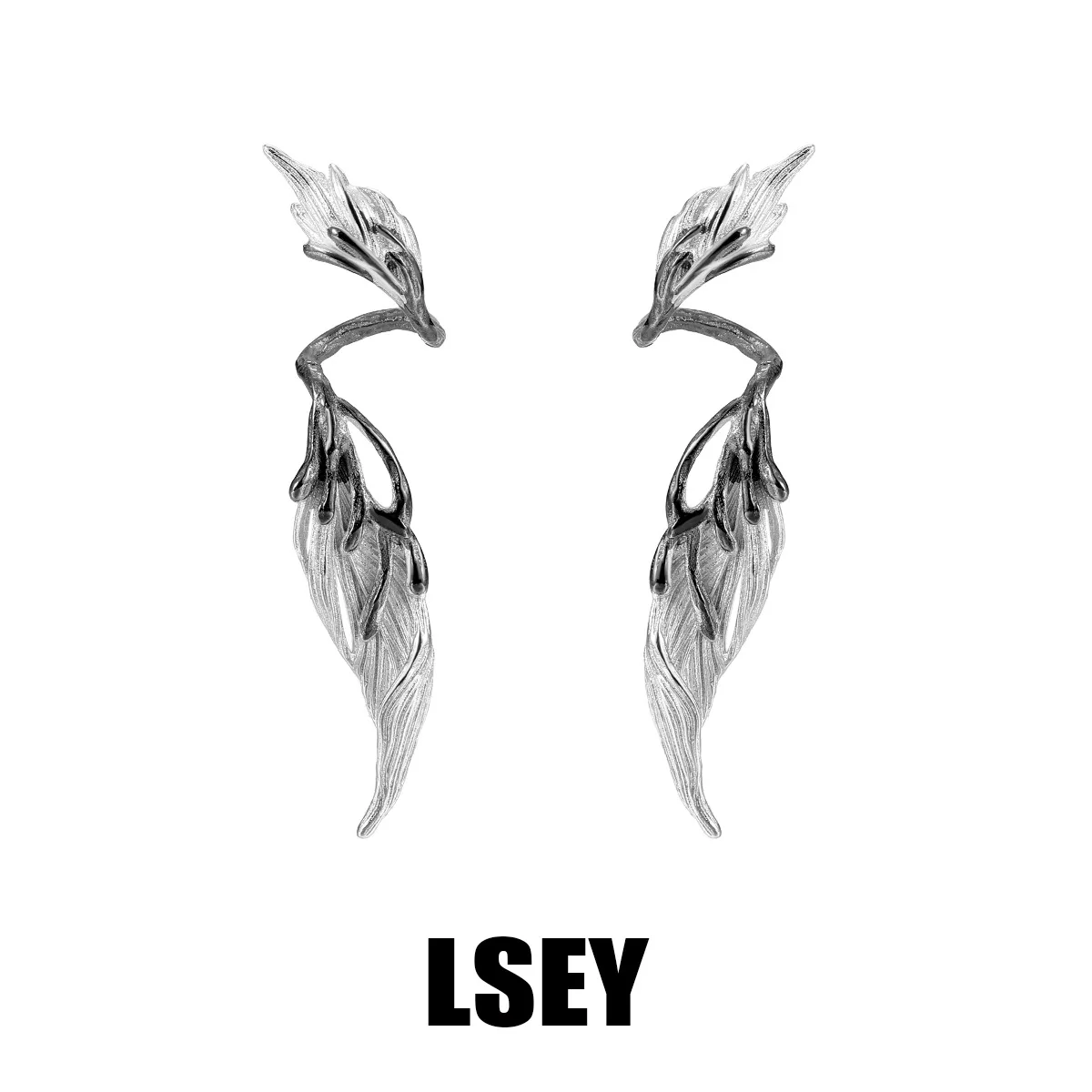 MLKENLY S925 sterling silver Wings long earrings, cool and high-end style earrings, silver jewelry wholesale - Image 3