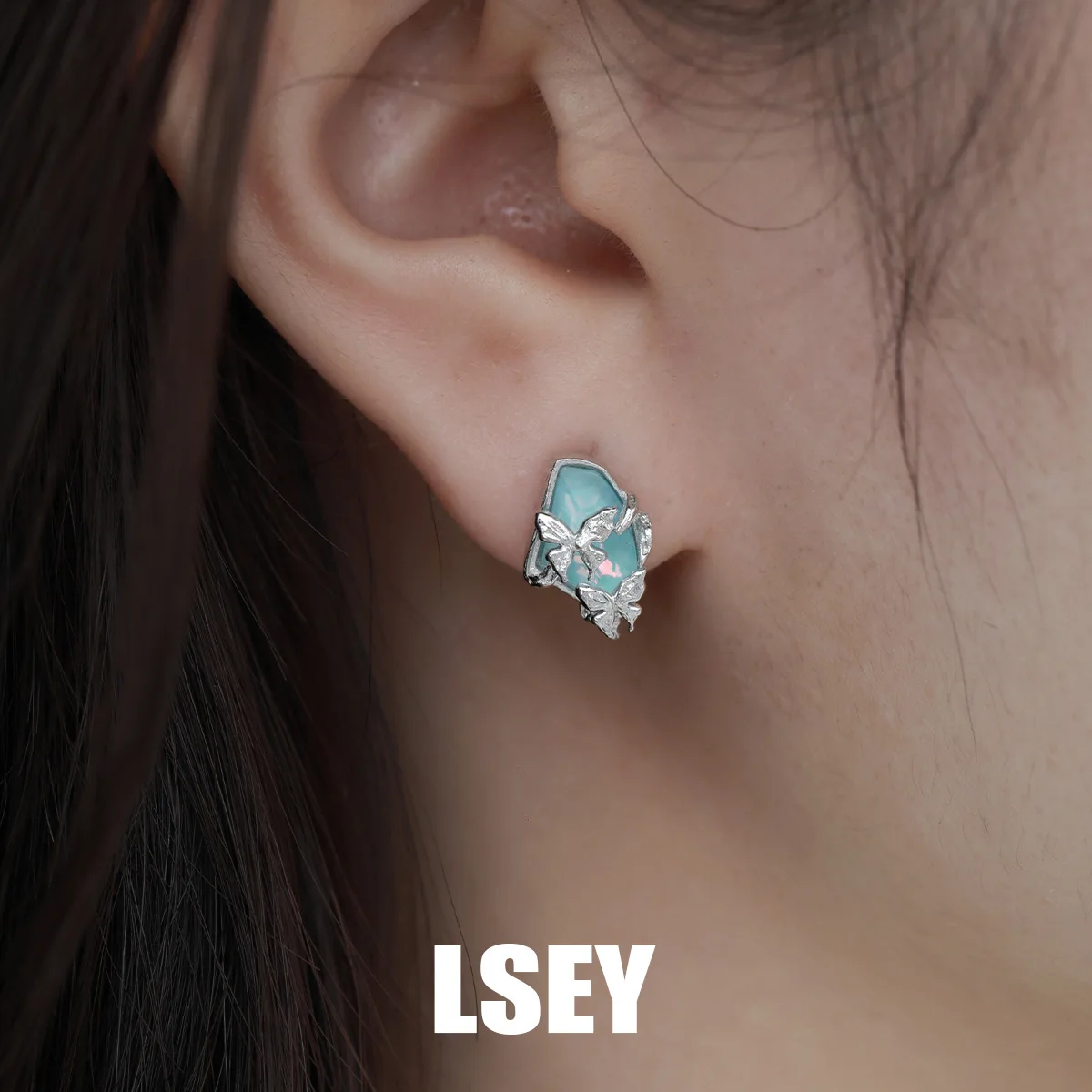 Minimalist S925 Sterling Silver Butterfly branches water patterns stone earrings Wedding Engagement Ear Accessories Jewelry? - Image 4