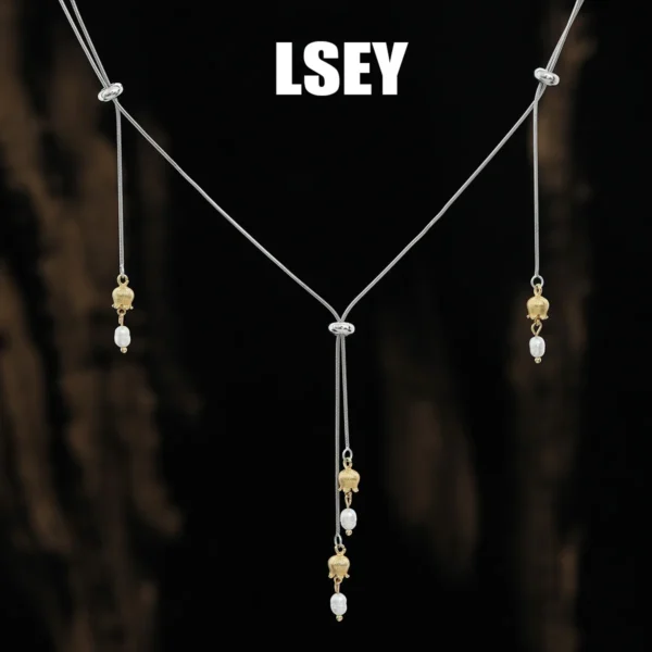 MLKENLY New Lily of the Valley Pendant Necklace For Women Cute Elegant 925 Sterling Silver Flower Necklaces Lady Gift