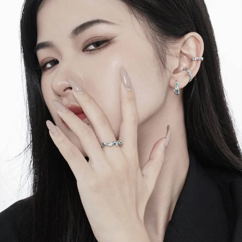 MLKENLY Coral Blue Shaped Ring Personality Men and Women S925 Sterling Silver Deep Sea Series Healing Unisex Super A Jewelry - Image 4