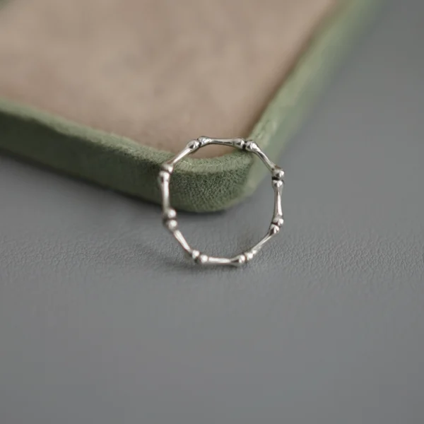 Water Lily Life After Life Original Design 925 Sterling Silver Bone Ring Niche Personalized Couple Ring Versatile Tail Ring