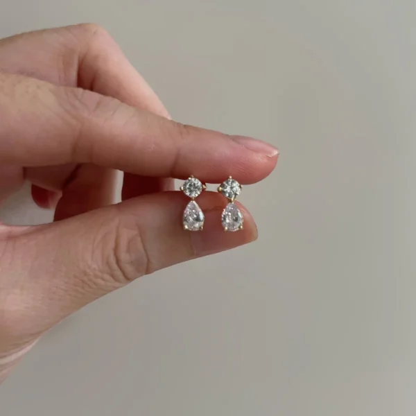 CHOZON S925 Silver 14K Gold Plated Blue Spinel Earrings French Drop Minimalist Dainty Jewelry Gift for Women