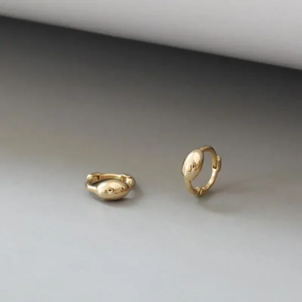 CHOZON S925 Silver 18K Gold Plated Oval Ear Cuff Minimalist French Drop Dainty Jewelry Gift for Women