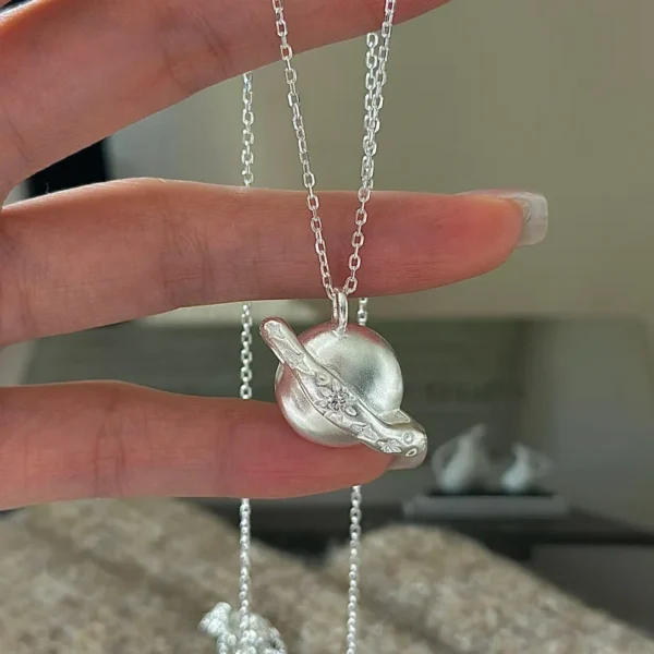 CHOZON S925 Solid Silver Hexagram Pendant Necklace Korean Vintage Minimalist Layering Jewelry Gift for Women