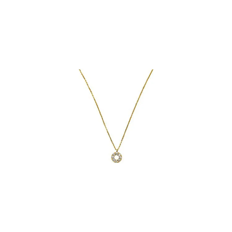 CHOZON S925 Silver 14K Gold Plated Donut Pendant Necklace Full Pavé Minimalist Layering Jewelry Gift for Women - 画像 (2)