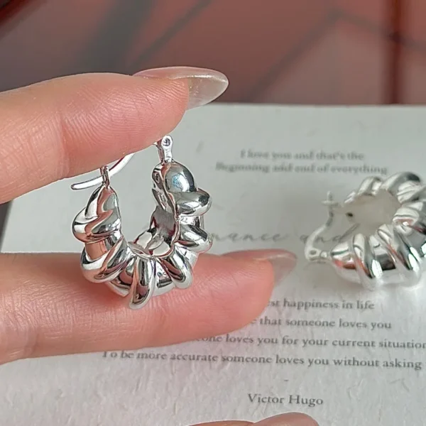 [Cciris.Com] S925 Silver Hollow Ear Cuff Korean Vintage Minimalist Wholesale Dainty Jewelry for Women
